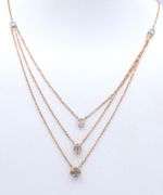 18kt Rose gold triple strand diamond necklace