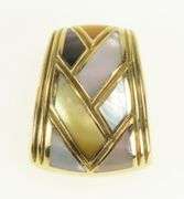 14K Yellow Gold Asch Grossbardt Mother of Pearl Pendant