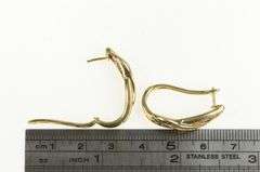 10K Yellow Gold 2.20 Ctw Natural Ruby Diamond Oval Hoop Earrings