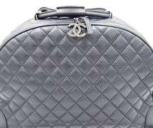 CHANEL Airline Round Trip Bowling Black Shoulder Bag W/ Card