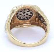 10kt Yellow gold approximate 0.35ctw diamond cluster Rolex style gent's ring