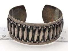 Vintage 925 sterling silver signed engraved cuff bangle