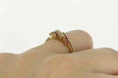 14K Yellow Gold Natural Ruby Diamond Bypass Vintage Band Ring