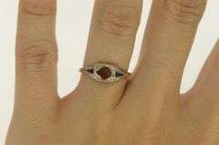 18K White Gold Art Deco Filigree Engagement Setting Ring