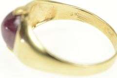 10K Yellow Gold 7.60 Ct Natural Ruby Cabochon 1960's Men's Ring