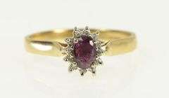 10K Yellow Gold Oval Tourmaline Diamond Halo Engagement Ring