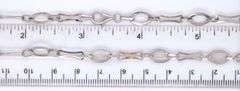 14kt White gold paper clip and oval link chain necklace