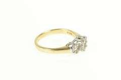 14K Yellow Gold 0.50 Ctw Diamond Flower Cluster Engagement Ring