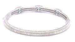 Judith Ripka Emerald green quartz bangle bracelet in 925 sterling silver