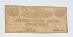 Unc Jan 1 1863 $1 State of North Carolina Note
