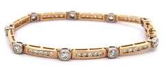 4.75ctw Diamond Bezel and Channel Set Station Bracelet in 14K