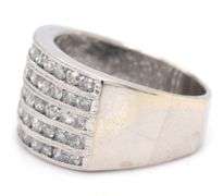 14kt White gold approximate 1.25ctw five row diamond ring