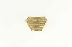14K Yellow Gold Squared Staggered Diamond Line Slide Pendant