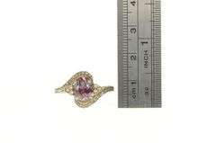 Sterling Silver Oval Syn. Alexandrite Diamond Bypass Ring