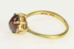 10K Yellow Gold Oval Garnet Cabochon Diamond Accent Bypass Ring