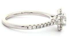 The LEO First Light 1.00ctw Round Diamond Halo Engagement Ring in 14K