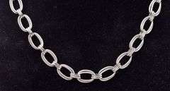 Wonderful 14K White Gold Fancy Link Necklace