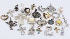 Group lot of vintage 925 sterling silver pendants
