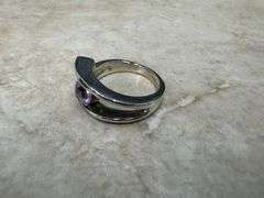 Sterling Silver Natural Gemstone Amethyst Ring Size 7