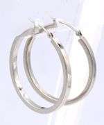 14kt White gold hoop earrings