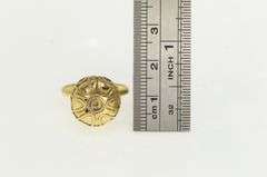 18K Yellow Gold Victorian Ornate Dome Ball Vintage Ring