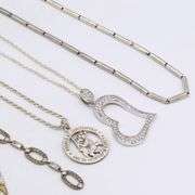 Group lot of vintage 925 sterling silver necklaces