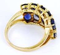 Wide 14K Ring of Amethyst's & Diamonds, Size 6.5