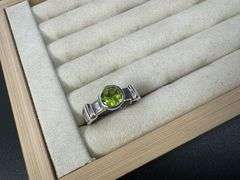 Sterling Silver Natural Gemstone Perdiot Ring Size 10