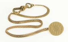 1940's Pinstripe Button Curb Link Vintage Pocket Watch Chain