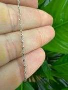 10k White Gold Solid Singapore Rope Link Chain 1.1mm Necklace 24"