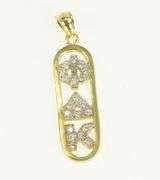 14K Yellow Gold 0.30 Ctw Diamond Phi Delta Kappa Greek Pendant