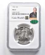 1943 Walking Liberty Half Dollar Miles Standish MS67 NGC CAC