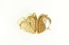 14K Yellow Gold Ruby Sapphire Children Heart Photo Locket Pendant