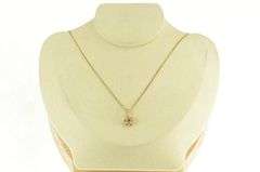 18K Yellow Gold 0.36 Ctw Diamond Ruby Flower Halo Cluster Pendant