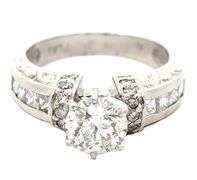 1.75ctw Round and Princess Diamond Invisible Set Straight Engagement Ring in Platinum