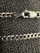 10k White Gold Solid Curb Link Chain 2.5mm Necklace 22"