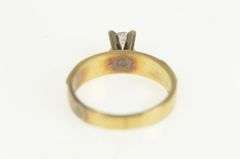 14K Yellow Gold 0.18 Ct Art Deco Diamond Solitaire Engagement Ring