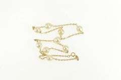14K Yellow Gold 7.3mm Pearl Vintage Classic Chain Necklace