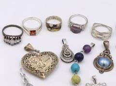 Group lot of vintage 925 sterling silver mis jewelry