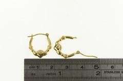 14K Yellow Gold 16.5mm Claddagh Heart Loyalty Symbol Hoop Earrings