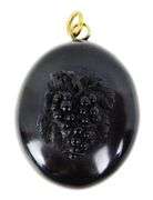 Victorian Vulcanite Mourning Locket with Hair