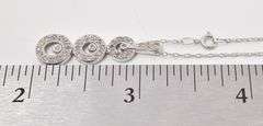 Gorgeous 10K White Gold Modified Past, Present, and Future Pendant Necklace with Diamond Gemstones