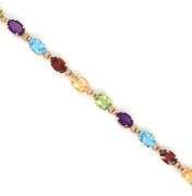 10kt Yellow gold multi color gemstone bracelet