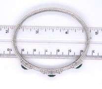 Judith Ripka Emerald green quartz bangle bracelet in 925 sterling silver