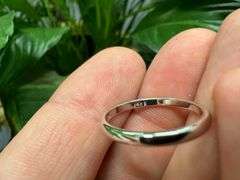 14k White Solid Gold 2mm Comfort Fit Domed Plain Men's Women's Wedding Band Size 7