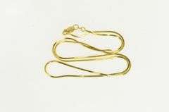 14K Yellow Gold 1.1mm Square Snake Chain Vintage Necklace