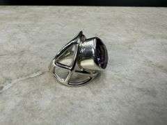 Sterling Silver Natural Gemstone Amethyst Ring Size 7