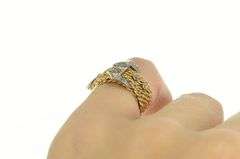 14K Yellow Gold Victorian Rose Cut Diamond Belt Buckle Ring