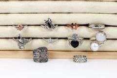 Sterling Silver Curated Ring Assortment Various Sizes & Styles (10 Ring Lot)