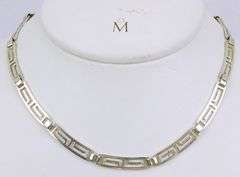 Vintage Sterling Greek Key Choker Necklace